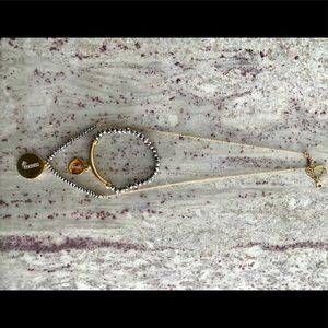 J monogram necklace and coordinating bracelet